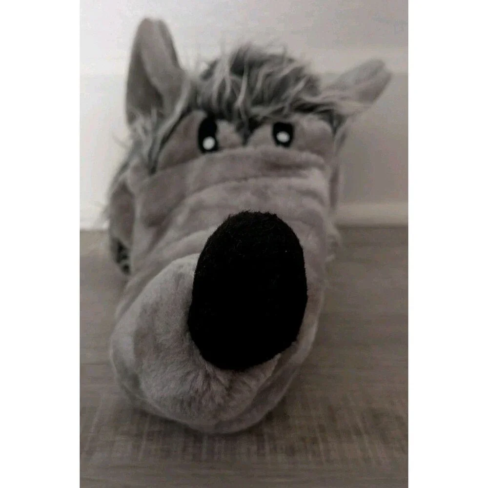 Big Bad Wolf Plush Costume Hat Elope Size Adjuster Gray